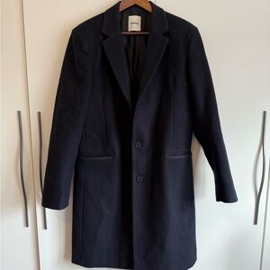 Sandro Men's Navy Wool Coat